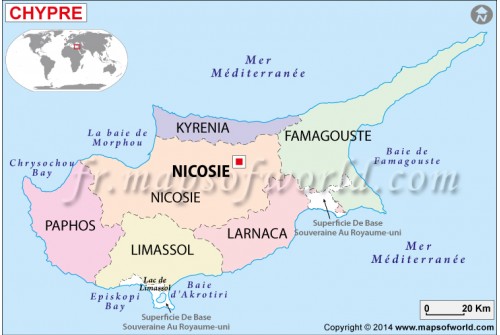 Cyprus Map in French