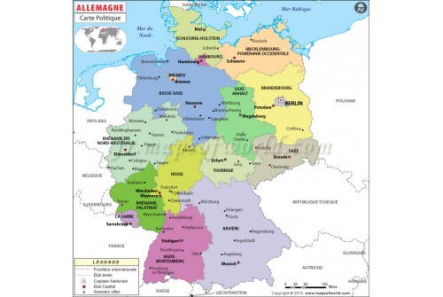 Allemagne Carte Politique-Germany Political Map