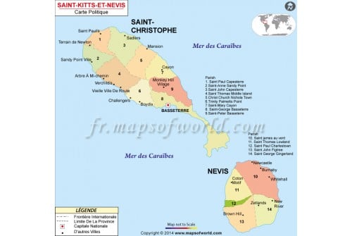 Saint Kitts And Nevis Map