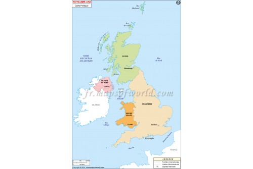 Royaume-UNI Carte Politique-United Kingdom Political Map