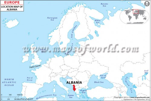 Albania Location on World Map
