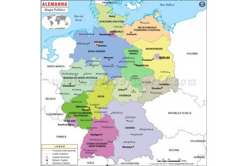 Germany Map in Portuguese