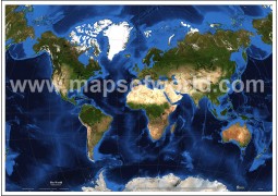World Map in Van Der Grinten Projection - Digital File
