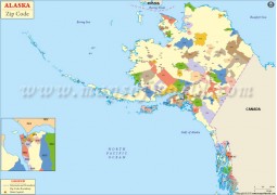 Alaska Zip Codes Map - Digital File