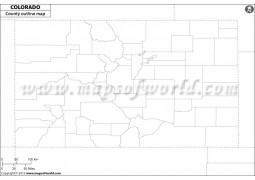 Colorado County Outline Map - Digital File
