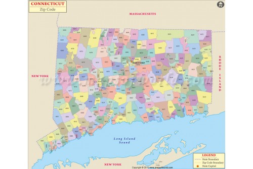 Connecticut Zip Code Map