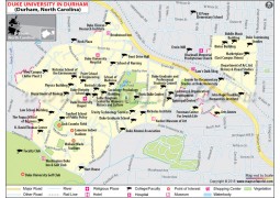 Duke University in Durham North Carolina Map - Digital File