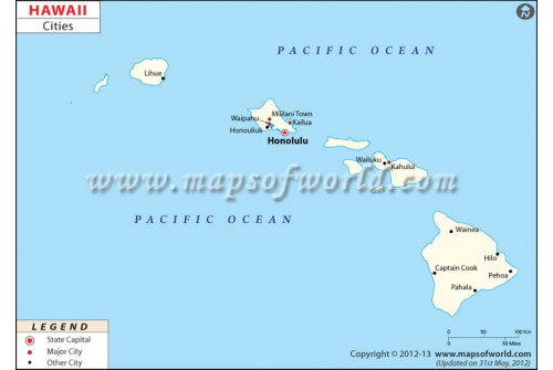 Hawaii Cities Map