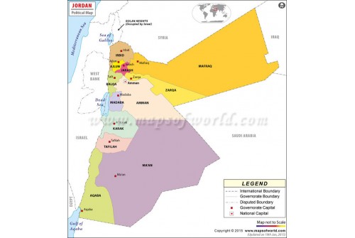 Political Map of Jordan