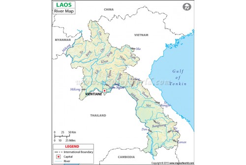 Laos River Map