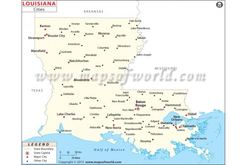 Map of Louisiana Cities