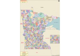 Minnesota Zip Code Map - Digital File