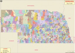 Nebraska Zip Code Map - Digital File