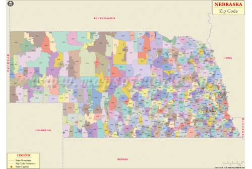 Nebraska Zip Code Map