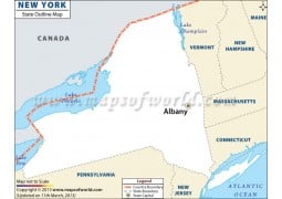 New York Outline Map - Digital File