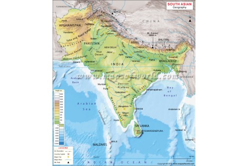 South Asia Geography Map