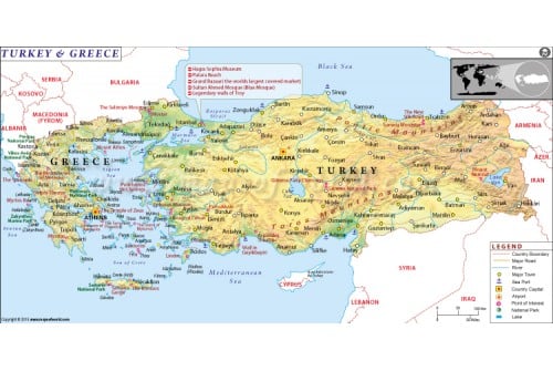 Turkey and Greece Map