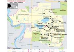 University of Notre Dame Indiana Map - Digital File