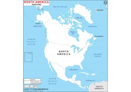 Blank Map of North America Continent - Digital File