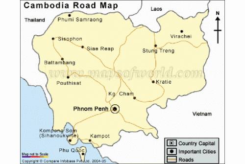Cambodia Road Network Map
