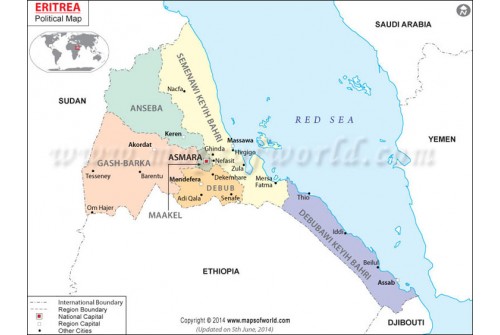 Political Map of Eritrea