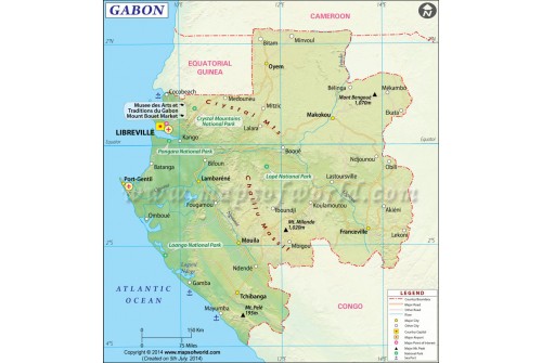 Gabon Printed Map