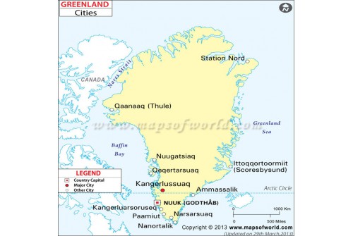 Greenland Cities Map