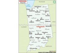Indiana Airports Map - Digital File