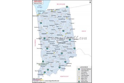 Indiana National Parks Map