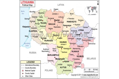 Political Map of Lithuania