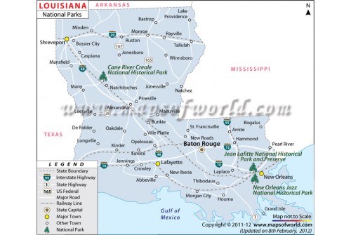 Louisiana National Parks Map