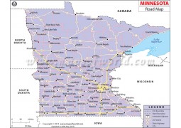 Minnesota Road Map - Digital File