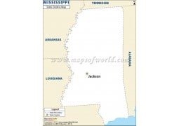 Blank Map of Mississippi - Digital File