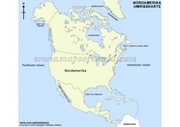 Umrisskarte Nordamerika - Digital File