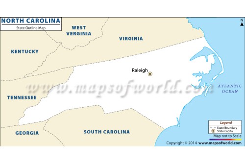 North Carolina Outline Map