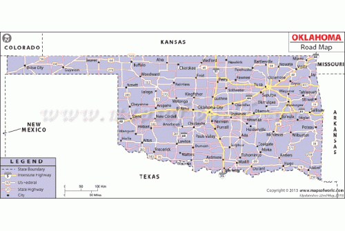 Oklahoma Road Map