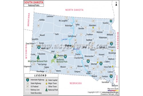South Dakota National Parks Map