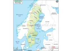 Sweden River Map - Digital File