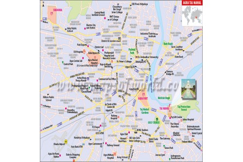 Taj Mahal Location Map