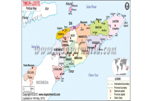 Political Map of Timor-Leste