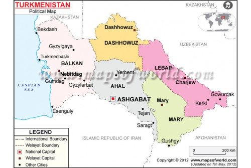 Political Map of Turkmenistan