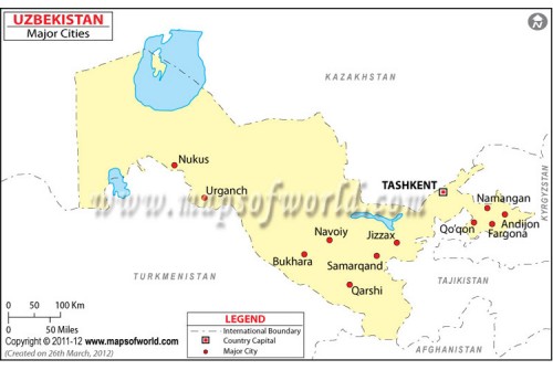 Uzbekistan Cities Map
