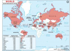 World Gypsum Producing Countries Map - Digital File