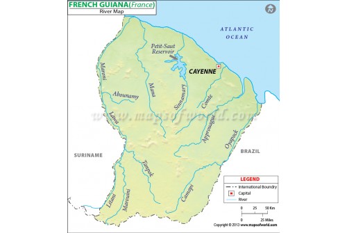 French Guiana River Map