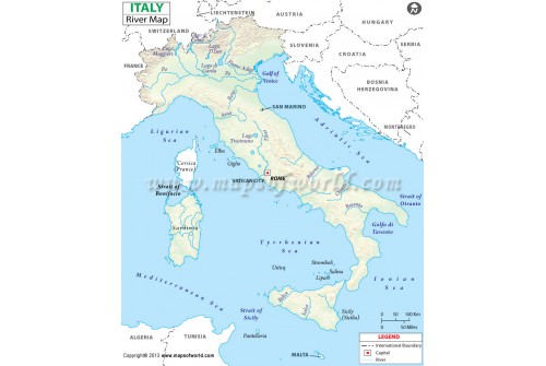 Italy River Map