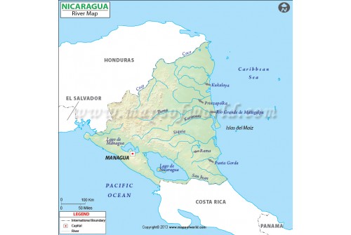 Nicaragua River Map