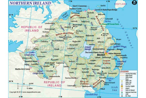 Northern Ireland Country Map