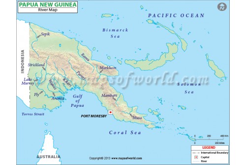Papua New Guinea River Map