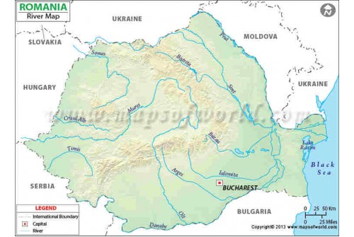 Romania River Map