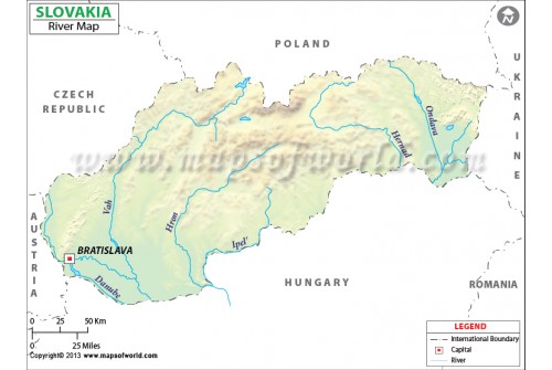 Slovakia River Map